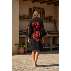 Robe de plage Varol Organic 100% coton à col kimono - Viserion Premium - Product Image 2
