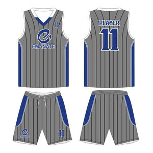 Maillots et shorts de basket-ball personnalisés en polyester respirant 100% imprimés par sublimation, tailles plus grandes, uniformes personnalisés en 3D, certifiés BSCI - Product Image 1