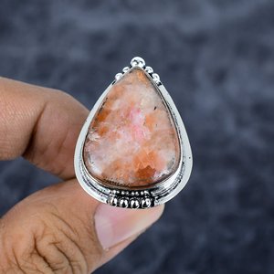 Sunstone 925 Sterling Silver Bezel Setting Stunning Handmade Bohemian Pear Shape Gemstone <b>Dainty</b> Wedding Anniversary <b>Rings</b> for - Product Image 2