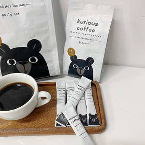 100% poudre de café instantané noir vietnamien à prix économique dans un emballage en sac goût amer caféiné et amincissant - Product Image 2