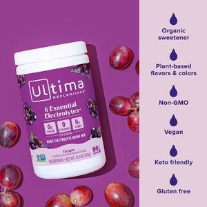 Ultima Replenisher – Mélange de poudre de boisson électrolytique quotidienne – Sans sucre – Raisin, 90 portions - Product Image 3