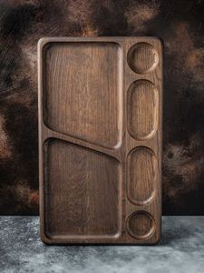 Plateau de service en bois de qualité supérieure 100% avec plusieurs compartiments - Product Image 2