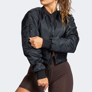 Blouson d'aviateur pour femmes de qualité supérieure personnalisé OEM haute qualité imperméable grande taille nouveau design blousons d'aviateur de gymnastique personnalisés - Product Image 4
