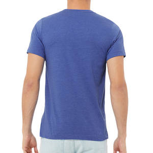 T-shirts à col en V en gros, manches courtes, 100% coton, t-shirt uni d'été, logo personnalisé, t-shirts pour hommes - Product Image 6