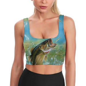Sujetador Deportivo de Pesca para Mujer de Alta Calidad con Protección Solar UPF 50, Transpirable, Estampado, Ecológico, de Tela Ligera de Spandex/Poliéster - Product Image 1