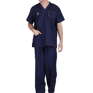 Conjunto de uniformes médicos para mujeres y hombres Top y pantalones cómodos para el personal del hospital - Product Image 1