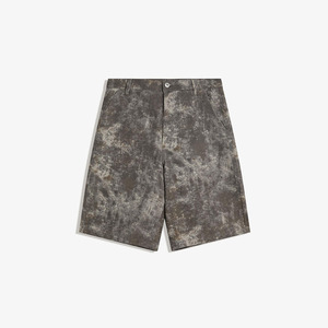 Short en jean vintage de haute qualité éclaboussures de peinture lourde à bord coupé à l'ourlet brut lavé à l'acide - Product Image 1