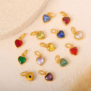 Colgantes y dijes de moda de acero inoxidable 316L chapados en oro PVD de 14K y 18K personalizados DIY para la fabricación de joyas con dijes de diamantes de imitación para pulseras - Product Image 2