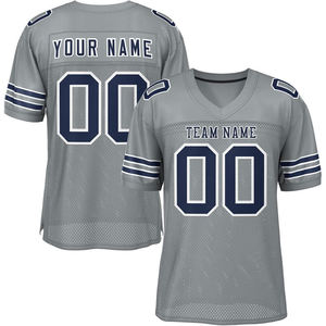 Camiseta de Fútbol Americano Personalizada para Hombre, Color Azul Marino, Cuello en V, Manga Corta, Impresión Sublimada, Nombre del Equipo, Número 00, Malla Transpirable - Product Image 3