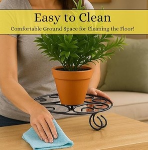 Supports de plantes Jardiniere pour intérieur et extérieur, porte-plante en fer avec support pour pot de fleurs, lot de 2 - Product Image 6