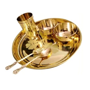 Nuevo Juego de Vajilla de Latón Color Dorado para el Hogar y Hoteles, Juego de Vajilla de Alta Demanda, Juego de Thali de Latón - Product Image 5