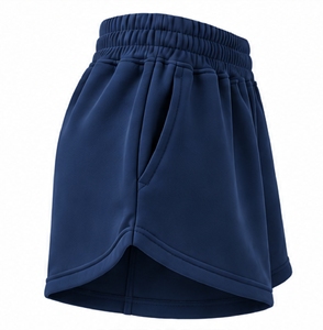 Index Sportswear <b>Women's</b> <b>Navy</b> Shorts <b>Skirt</b> High Waist Elastic Breathable Pockets Right Leg Logo Sporty Style Knitted Polyester - Product Image 3