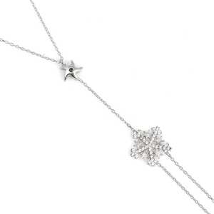 Pulsera de Moda Shahmaran de Plata de Ley 925 con Estrella de Mar y Copo de Nieve - Product Image 3