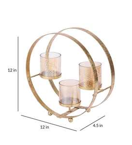 New Arrival Golden Polish 3-Tier round <b>Tea</b> <b>Light</b> Candle Holder with Stand Luxury Unique Design for Weddings and Christmas Gift - Product Image 2