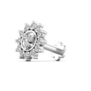 Épingle à nez en forme de fleur de soleil pour femme en or rose jaune blanc 18 carats pour mariage - Product Image 2