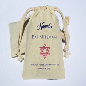 Bolsa de regalo con cordón al por mayor, bolsa natural personalizada hecha a mano, color sólido de algodón suave - Product Image 1