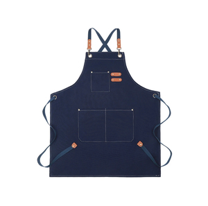 Factory Custom Logo Heavy Duty Cotton Canvas Reusable Unisex Breathable Washable Waterproof Sleeveless <b>Kitchen</b> <b>Apron</b> Multiple - Product Image 5