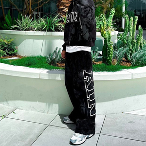 Vente en gros Décontracté Personnalisé Full Print Hommes Sport Noir Nouveau design Zip Up Jogging Survêtement Baggy Sweat Suit Survêtement Pantalon de survêtement - Product Image 6