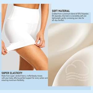 Short de motard pour femme avec poches Taille haute Contrôle du ventre Spandex Workout Yoga Athletic Gym Shorts - Product Image 2