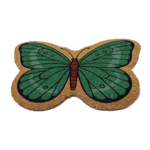 Tapis de forme imprimé papillon coco pvc anti-dérapant imprimé élégance inspirée de la nature pour l'entrée de la maison COIR différentes formes DOORMAT - Product Image 1