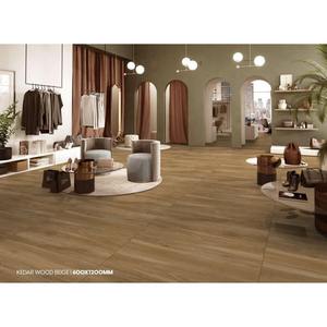 2*4 pieds (24*48 pouces, 60*120cm, 600*1200mm) Carreau mural en céramique brillante en bois brun rustique Carreaux de sol en porcelaine aspect bois - Product Image 2