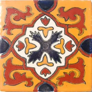 C #026 Azulejos de cerámica mexicana hechos a mano TalaVERA arte mosaico con influencia española pulido para uso en dormitorio o sala de estar - Product Image 1