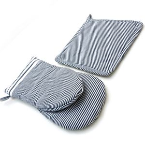 Diseño de rayas blancas y negras, algodón orgánico profesional, fabricante de manoplas para horno de la mejor calidad en India - Product Image 5