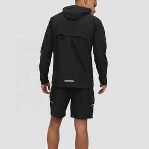 Chándal cortavientos personalizado para gimnasio, traje deportivo para entrenamiento de primavera, conjunto de dos piezas para correr, chaqueta para correr con capucha Unisex, frente de camuflaje - Product Image 2