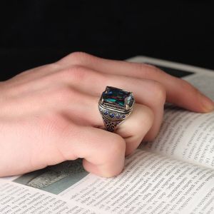 Turkish 925 Sterling Silver Men's <b>Ring</b> Ottoman Style Naturel Black Stone Handmade Fine Jewelry Azuris VALKH1338 - Product Image 2