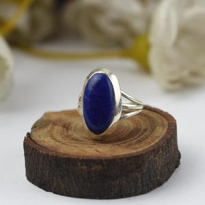 Anillo de piedras preciosas de lapislázuli, joyería para mujer, joyería de estilo bohemio de plata, anillo hecho a mano de tendencia de Plata de Ley 925, regalo para ella - Product Image 2