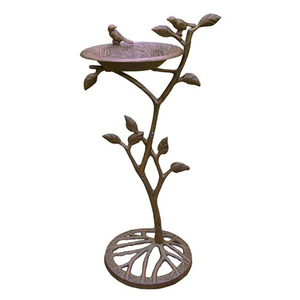 เครื่องป้อนและอ่างอาบน้ำอลูมิเนียมพร้อมนก1ตัวสีน้ำตาลโบราณสำหรับสวนกลางแจ้งทำด้วยมือสินค้าทันสมัยตัวเลือกมาตรฐาน - Product Image 4