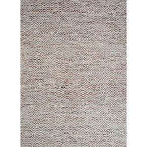 พรมทอแบบเรียบลายเรขาคณิต Abrash ทำจากขนสัตว์และวิสโคส สีแดงและสีส้ม สำหรับใช้ในบ้าน-ADWV-13047 - Product Image 1