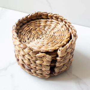 Juego de 6 posavasos de jacinto de agua hechos a mano para relajación Productos ecológicos Hecho en Vietnam Decoración de mesa al por mayor - Product Image 1