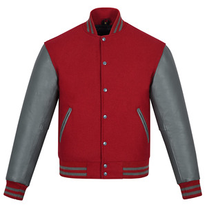 High School Varsity <b>Jacket</b> OEM Custom Made <b>Men</b> 100% Wool Body Wool Sleeves Two-Tone Winter Warm Windproof Breathable <b>Baseball</b> - Product Image 1