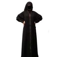 Abaya Recta de Chifón de Marca de Calidad Superior para Mujer Musulmana, Vestido 2025 Dubai, Manga Larga, Diseño Sencillo, Bordado Natural