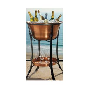 Cubo de hielo de cobre de estilo antiguo con diseño lujoso para exhibición de bebidas en recepciones de fiestas y entretenimiento formal en el hogar - Product Image 1