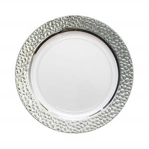 Vente chaude Style moderne rond pour assiette de chargeur Bordure de concepteur de vaisselle nickelée écologique pour servir le plateau de plat de riz - Product Image 1