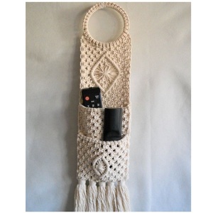 Vente en gros support de télécommande murale de qualité standard support de télécommande en macramé tissé à la main en coton décoration murale Boho - Product Image 2