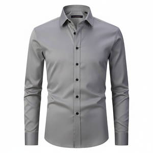 Chemises en lin de luxe pour hommes, style uni élastique, fabricant vietnamien, vente en gros directe d'usine - Product Image 3