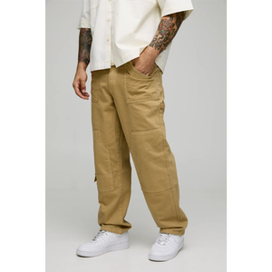 Pantalones cargo de pierna ancha para hombre y mujer, con ajuste relajado, tela de algodón duradera, múltiples bolsillos y suministro al por mayor. - Product Image 1
