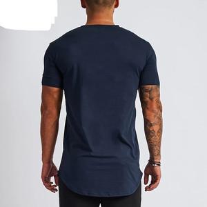 Personalizada de algodón Spandex Fitness camiseta transpirable Wicking hombres entrenamiento gimnasio Top cuello redondo gimnasio camisetas - Product Image 3