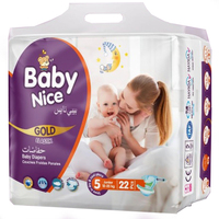 Couches pour bébé Baby Nice Gold Junior Plus Premium Respirantes Anti-fuites 3D Certifiées ISO Japon SAP 18 Pièces Haute Qualité