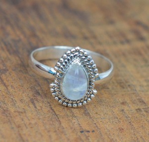 Bague classique bijoux pour femmes argent Boho Style bijoux 925 argent Sterling pierre de lune pierre précieuse bague à la main cadeau pour femme - Product Image 3