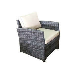 ชุดโซฟาเหล็กโพลีเอสเตอร์สำหรับสวนกลางแจ้งสีเทาฮาวานา ทนทาน พร้อมเชือก ชุดเฟอร์นิเจอร์พักผ่อนกลางแจ้งที่ทนทาน - Product Image 4