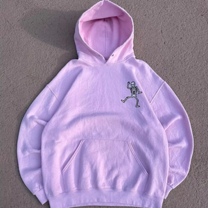 เสื้อมีฮู้ดสไตล์ฝรั่งเศสผ้าฟลีซเทอร์รี่ปักลายกราฟิกแนวสตรีทแวร์สไตล์ฝรั่งเศส - Product Image 1