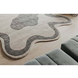 Alfombra de lana gris hecha a mano moderna personalizada de lujo en forma ovalada con mechones a mano para mascotas antideslizante Picnic Decoración Para sala de estar al por mayor - Product Image 6