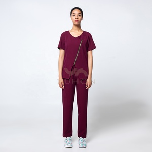 Yuhong unisexe infirmière casquette gommages ensemble Stretch Spandex TRS poches hôpital dentaire pour hommes femmes en gros tissé vêtements de médecin - Product Image 2