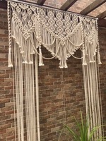 Accessoires faits main bohèmes, décoration en coton, grande tapisserie murale, rideau de porte en macramé suspendu