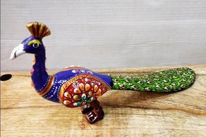 Adorno Decorativo de Pavo Real Hecho a Mano en Madera con Diseño Art Deco para Decoración del Hogar, Bodas y Pascua - Product Image 2