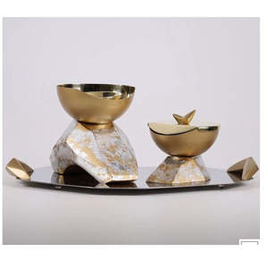 Difusor de incienso en quemador de Bakhoor de plata de Metal de alta calidad Incienso árabe Diseño de lujo metálico Cuenco decorativo y quemador - Product Image 3